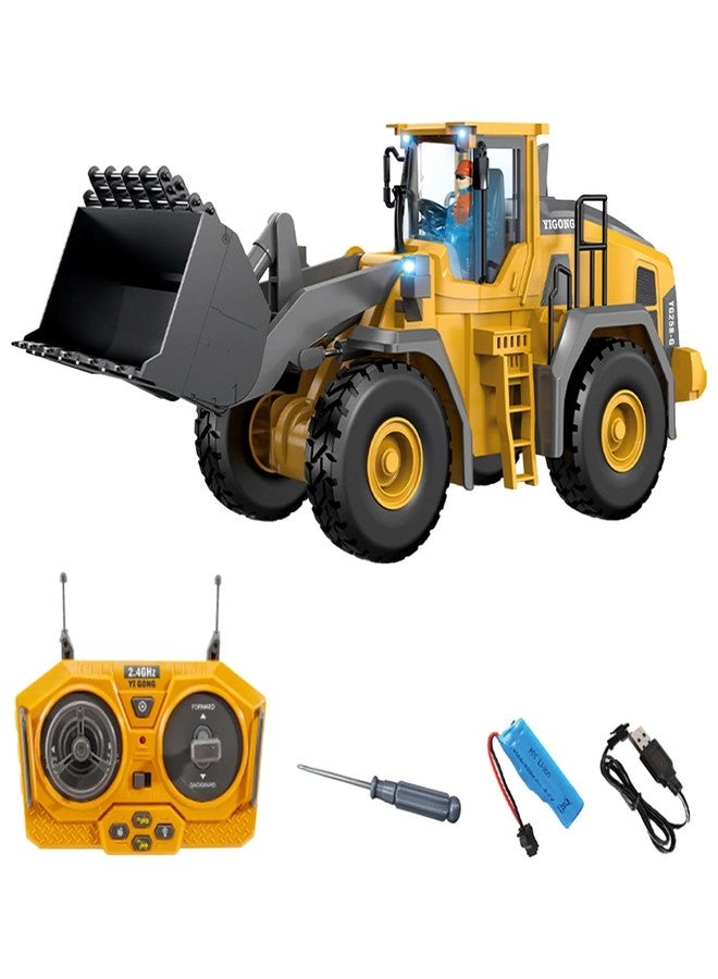 KING FORU 9-Channel Metal RC Wheel Loader - Remote Control Kids Construction Play Toys with Realistic Lights and Sound, 1:20 Scale, Tractor Toys for 3+ Boys, Perfect 2025 Kids Birthday Gift - Image 1